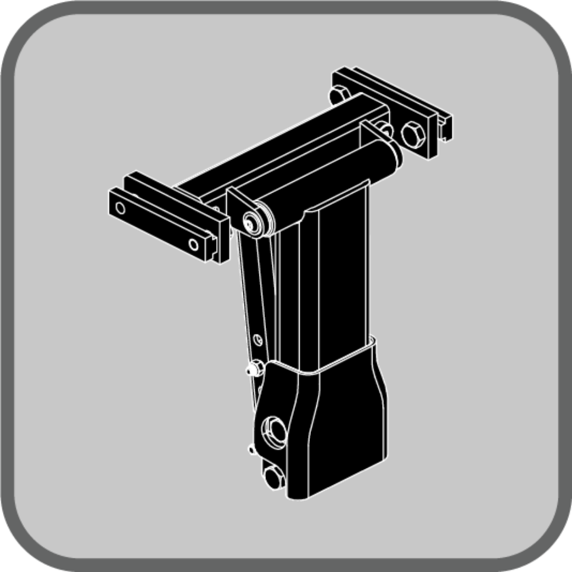 Picture of Basic Highmount Footboard - 10-14" Upper, 5x12 Footplate, Large Calf Pad