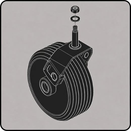 Picture for category 8" Caster Wheel and Fork Assembly