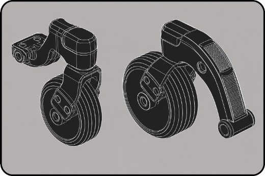Picture for category 5" Front, 6" Rear Caster wheel Options