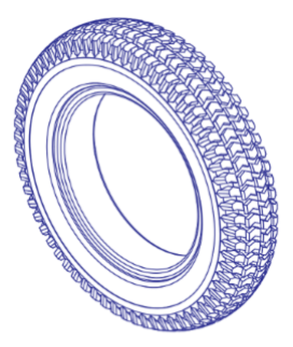 Picture of 14" FLAT TIRE,BLACK POWERTRAX