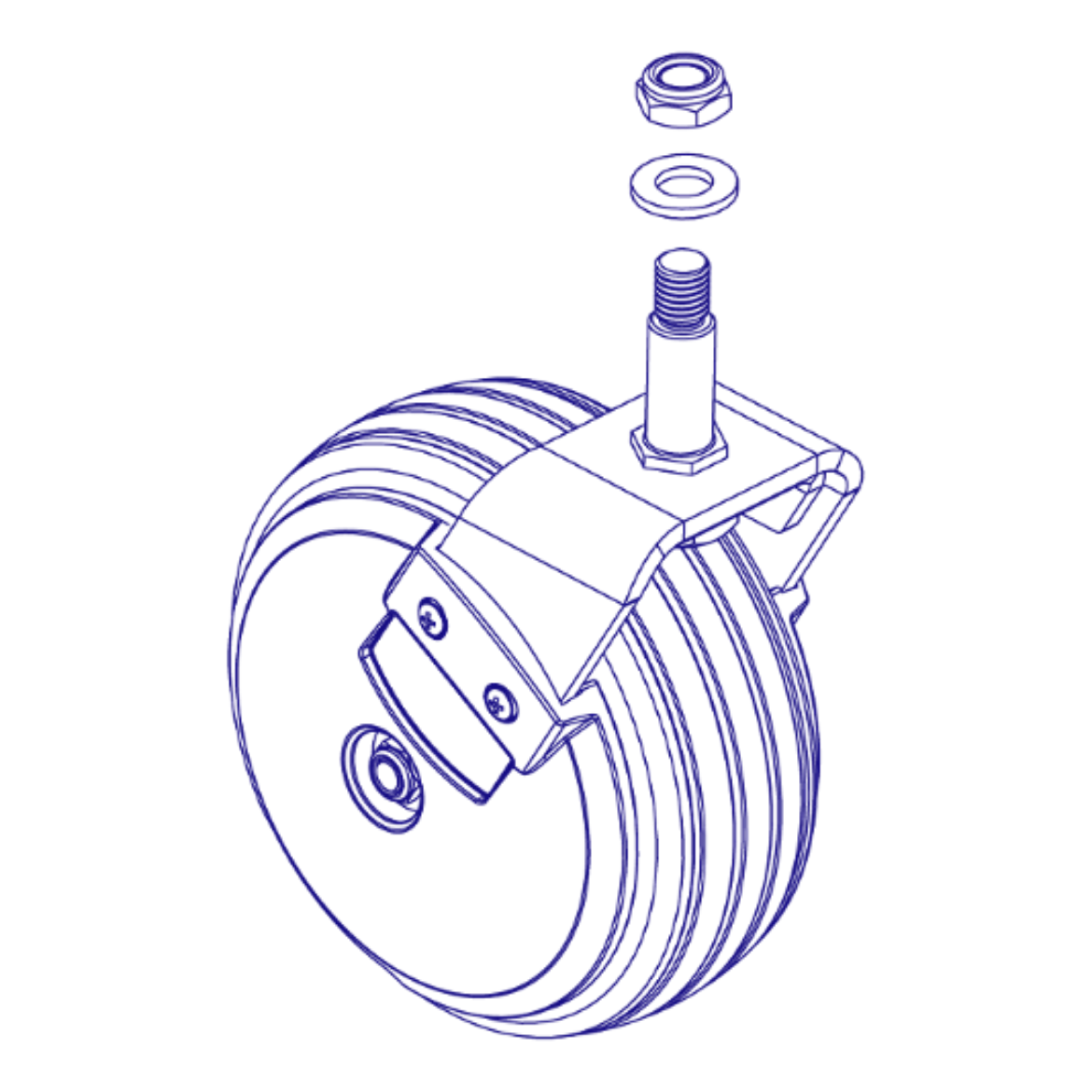 Picture of CASTER ASSEMBLY, 6", BLACK RIM / BLACK TIRE, LEFT