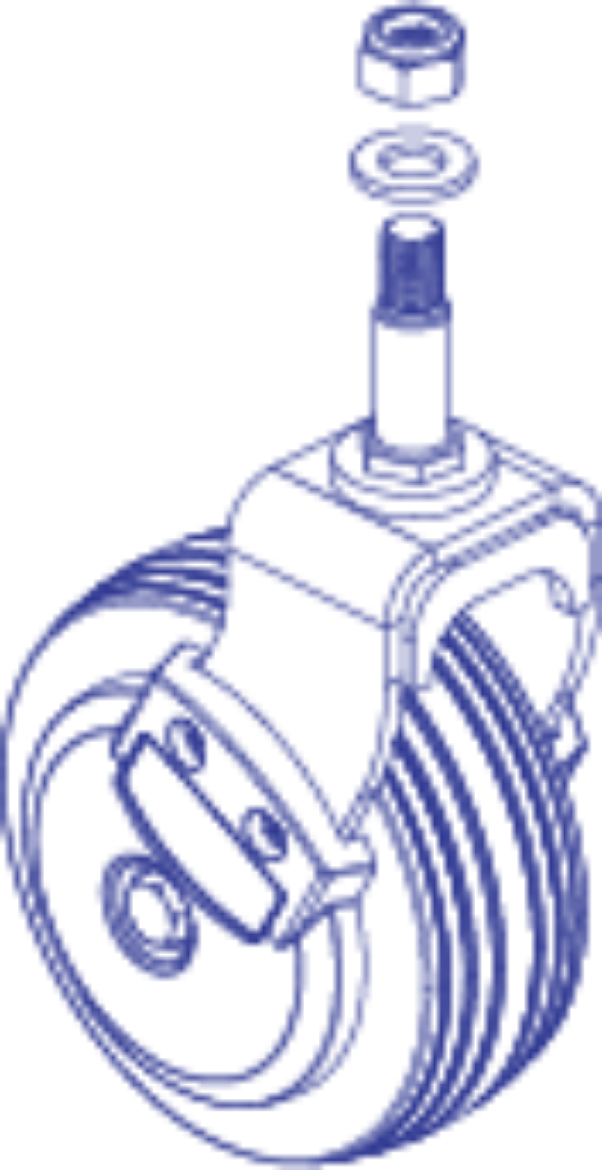 Picture of 5IN CASTER, 33.5 TRAIL, ASSEMBLY, LEFT