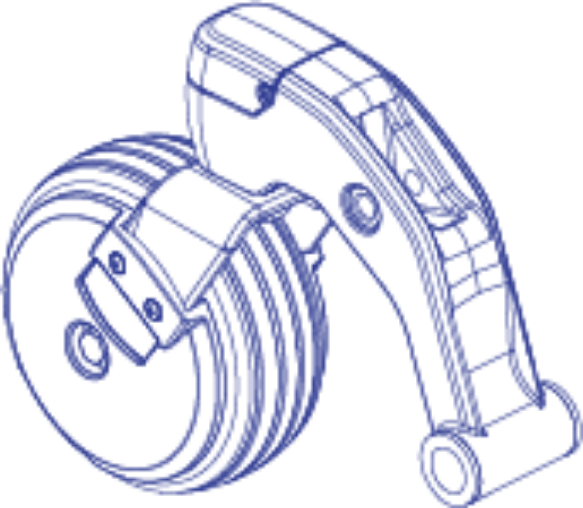 Picture of CASTER ARM ASSEMBLY V2, 6", REAR RIGHT, BLACK RIM/BLACK TIRE, BLACK CASTER ARM