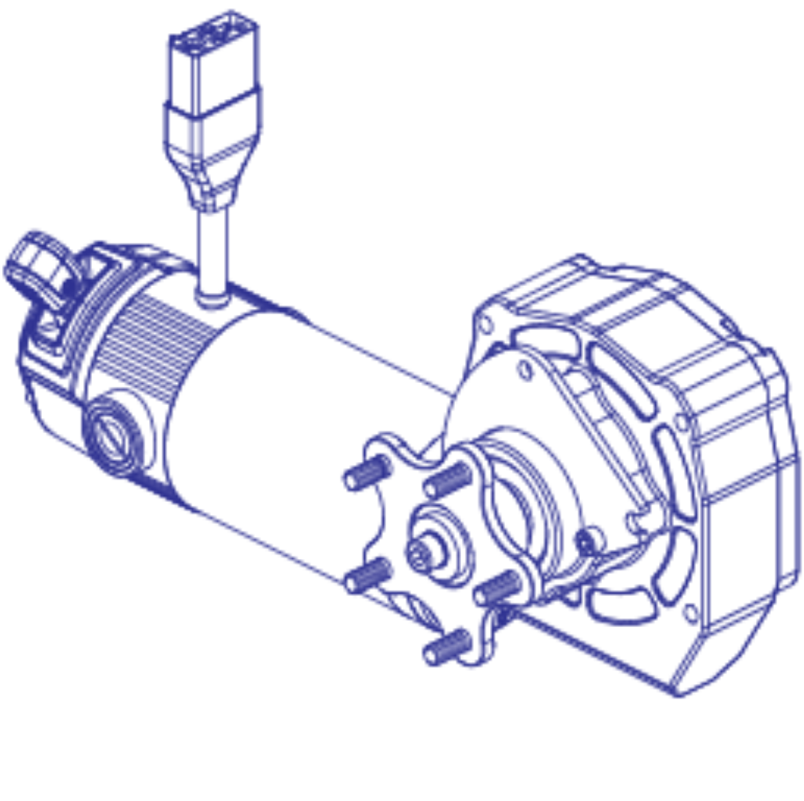 Picture of MOTOR ASM, EDGE, HUB BRACKET LABEL, 700MM CURTIS CONNECTOR