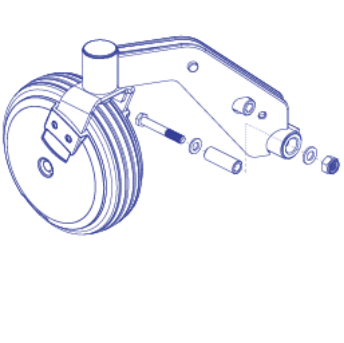 Picture of CASTER ARM,ASSY,8" BLACK RIM/BLACK TIRE,BLACK CASTER ARM,REAR RIGHT