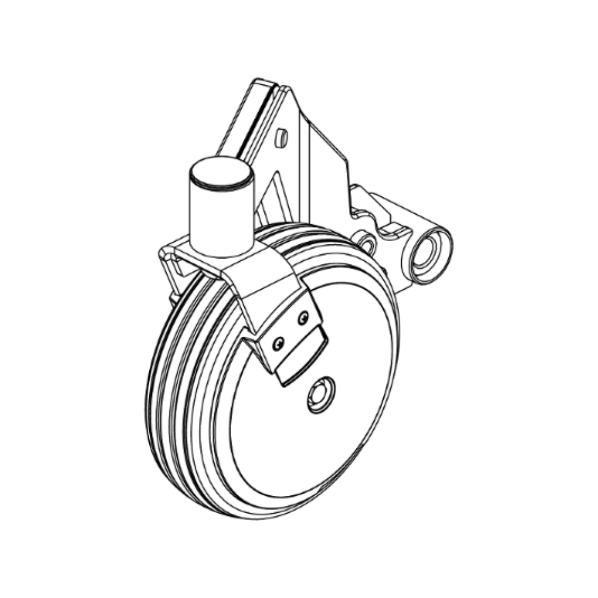 Picture of CASTER ARM ASSEMBLY, 6", FRONT RIGHT, BLACK RIMBLACK CASTER ARM