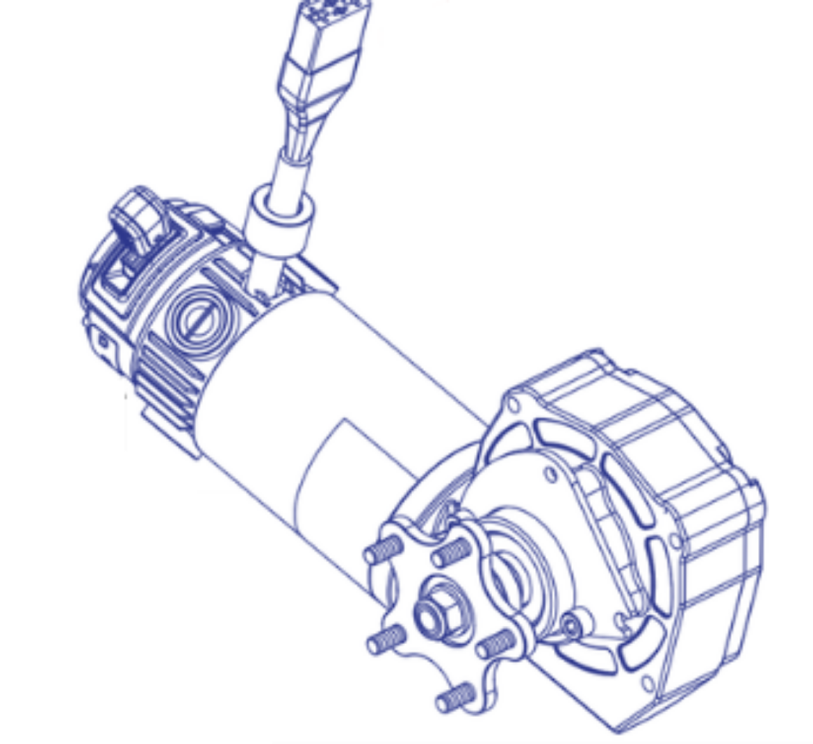 Picture of MOTOR ASM, LINIX 4-POLE, FACEPLATE, HUB, STD BRAKEEDGE4 MOTOR RHS