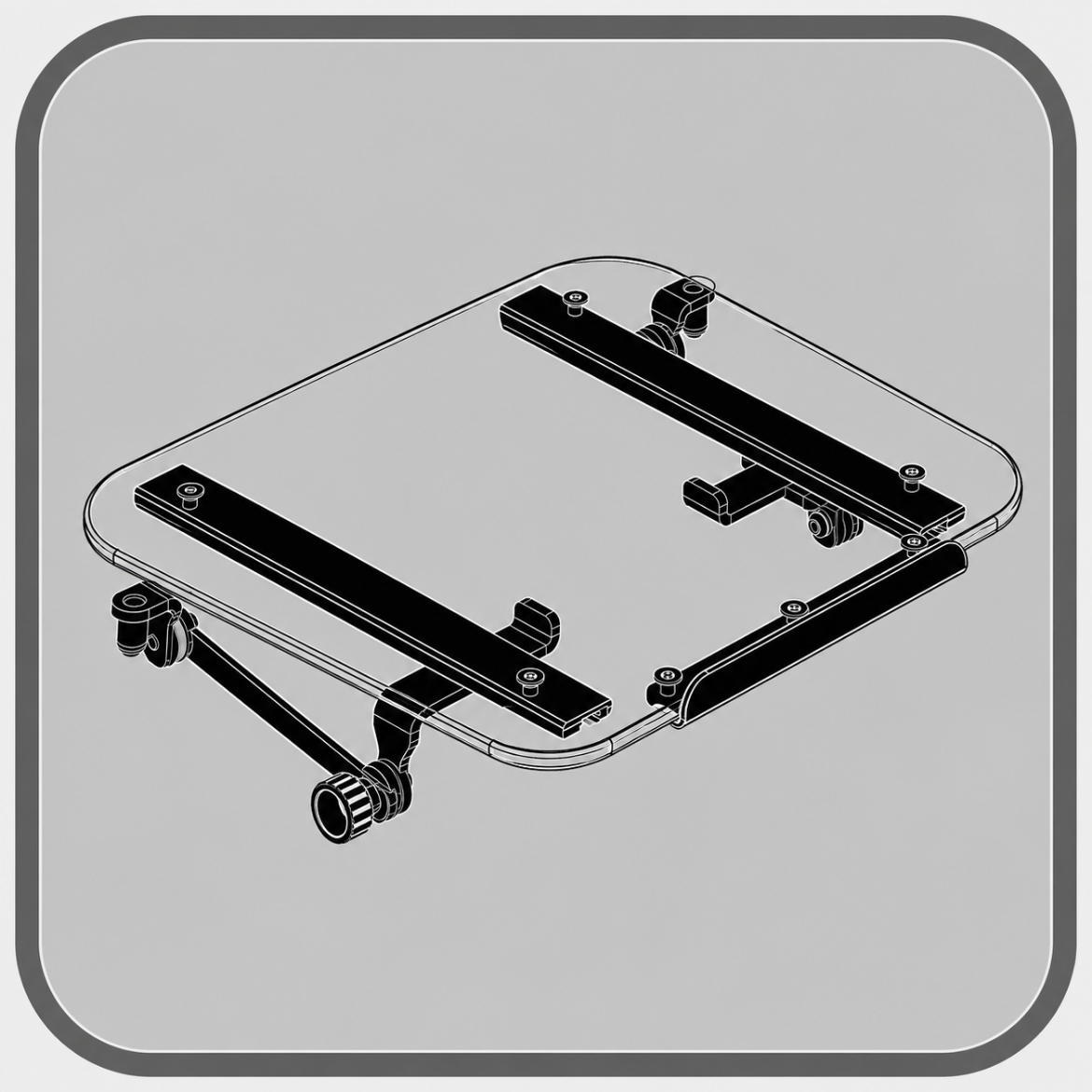 Picture of Quantum Lap Tray Assembly, 19" Wide, Clear - Fits 20-22" Backs