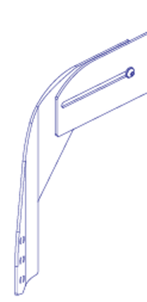 Picture of SEAT BACK, SIDE PLATE, HEIGHT EXTENSION, 18-22"W RADIUS LEFT